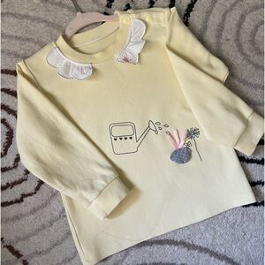 Thick cotton light yellow girl t-shirt; 18-24 month